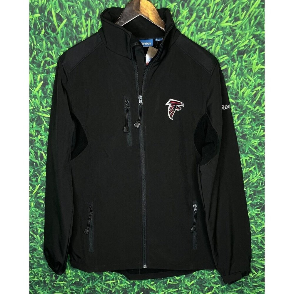 NWT Atlanta Falcons NFL Reebok Men’s Large Black Full Zip Soft Shell Jacket